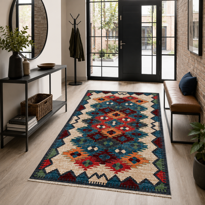 RW7067 washable chenille rug texture and pattern detail