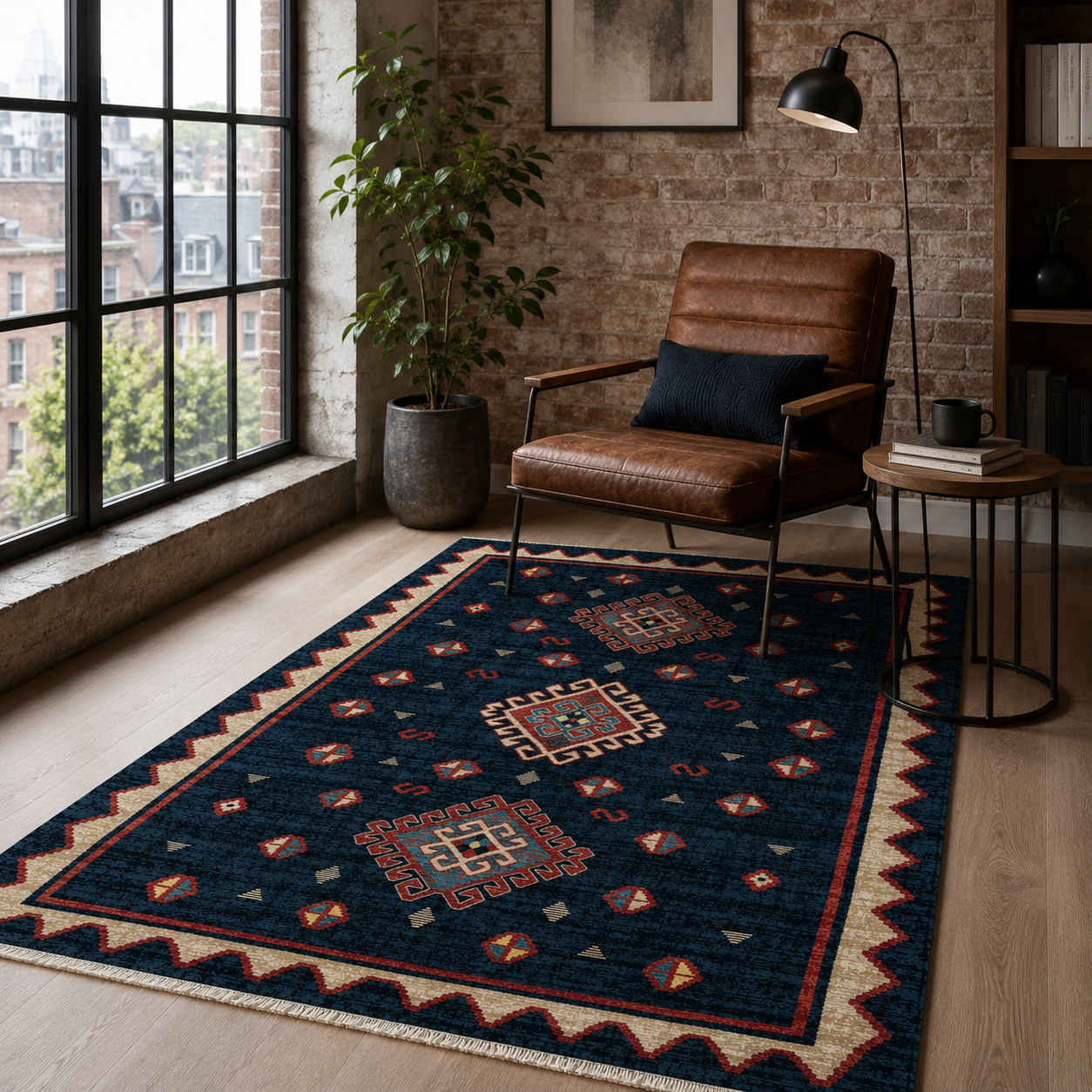 RW7068 washable chenille rug texture and pattern detail