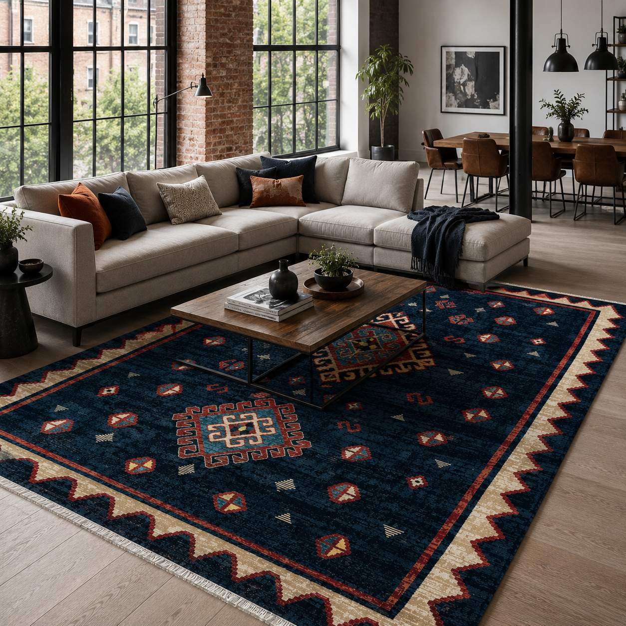 RW7068 washable chenille rug texture and pattern detail