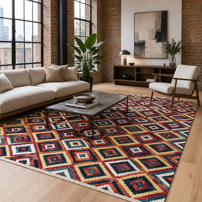 RW7069 washable chenille rug texture and pattern detail