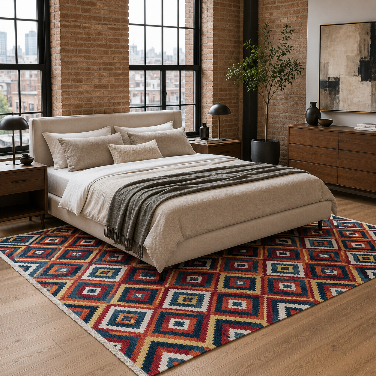 RW7069 washable chenille rug texture and pattern detail