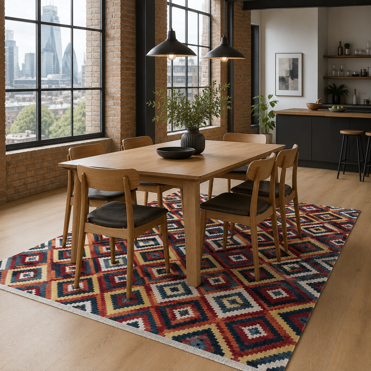 RW7069 washable chenille rug texture and pattern detail
