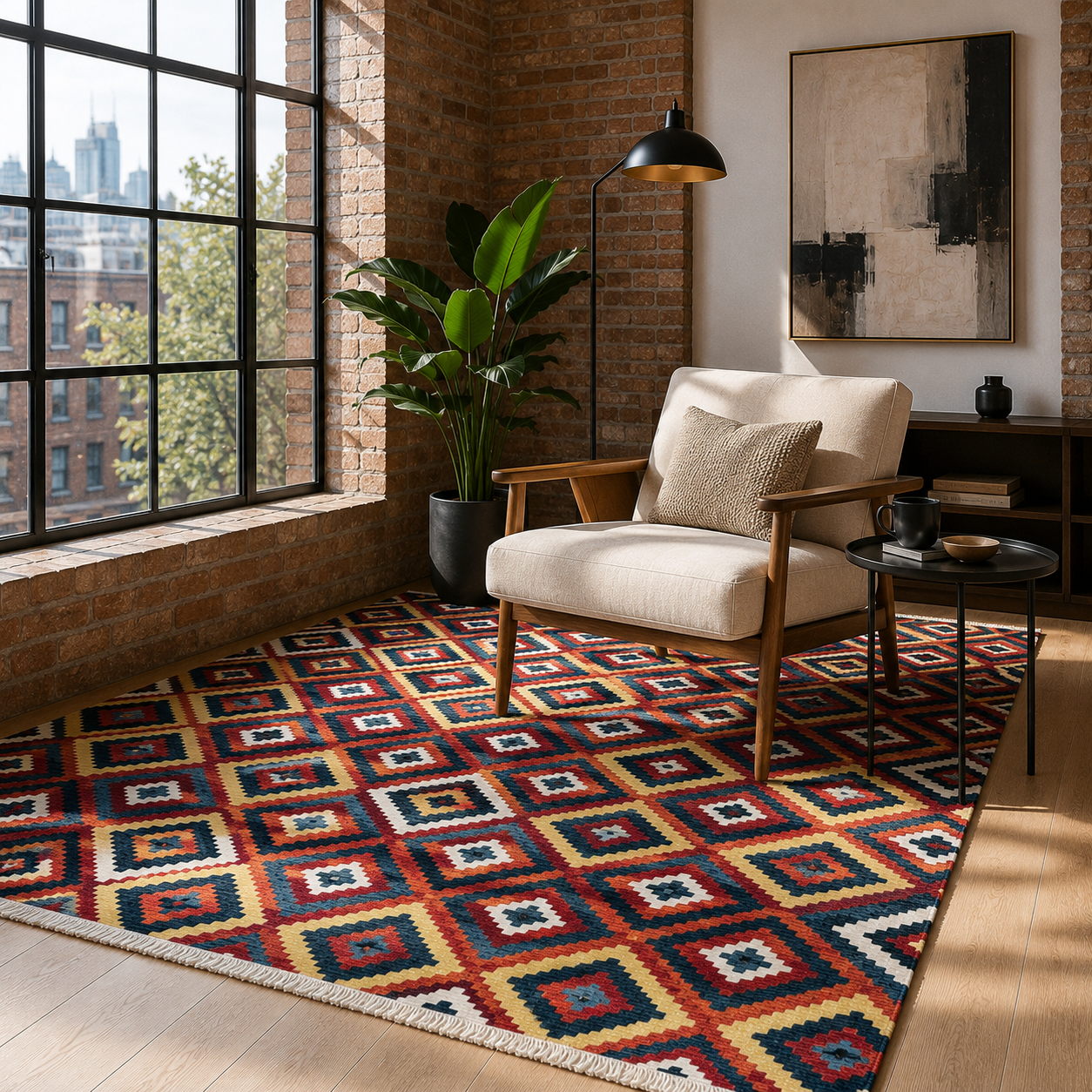 RW7069 washable chenille rug texture and pattern detail