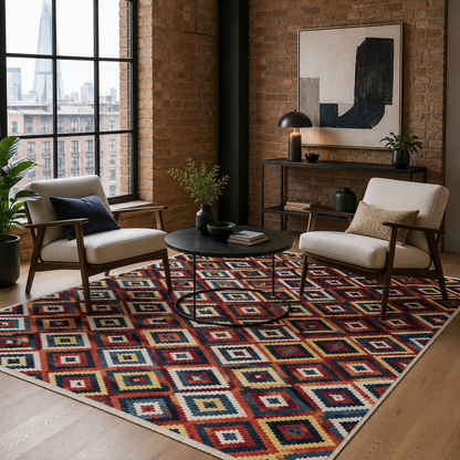 RW7069 washable chenille rug texture and pattern detail