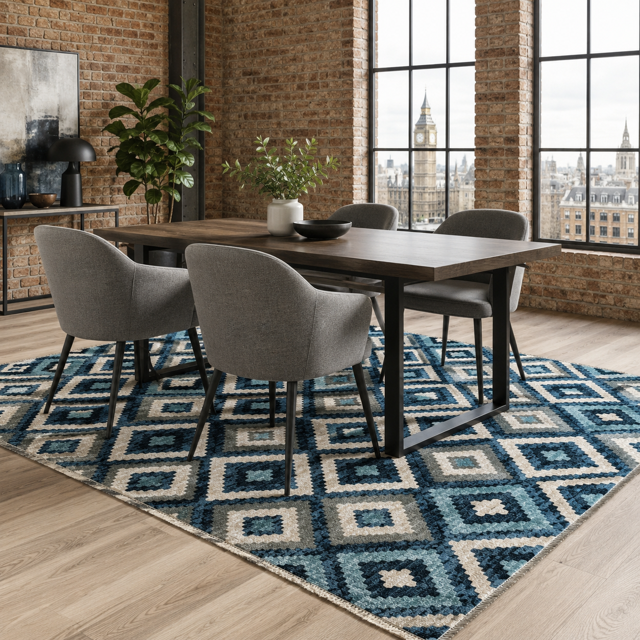 RW7070 washable chenille rug texture and pattern detail