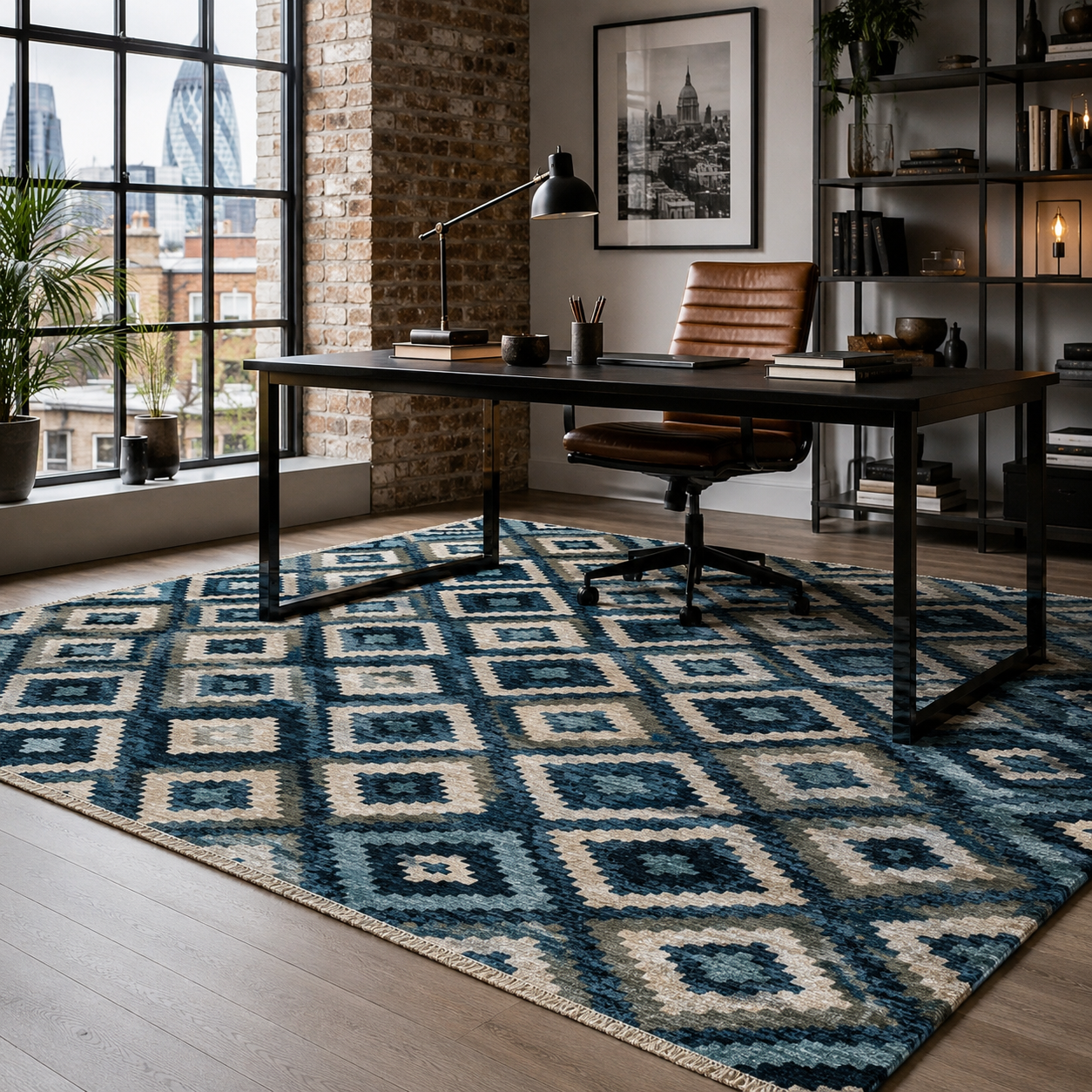 RW7070 washable chenille rug texture and pattern detail