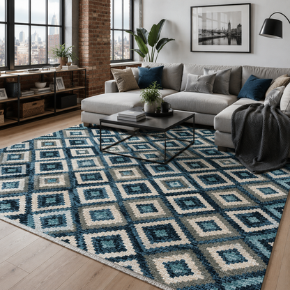 RW7070 washable chenille rug texture and pattern detail
