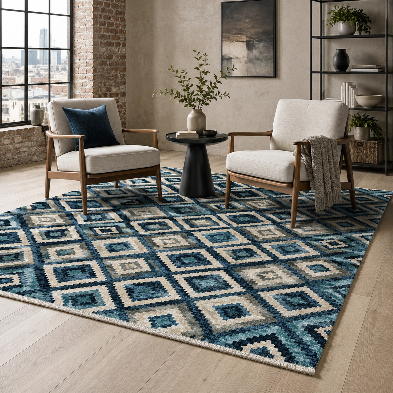 RW7070 washable chenille rug texture and pattern detail