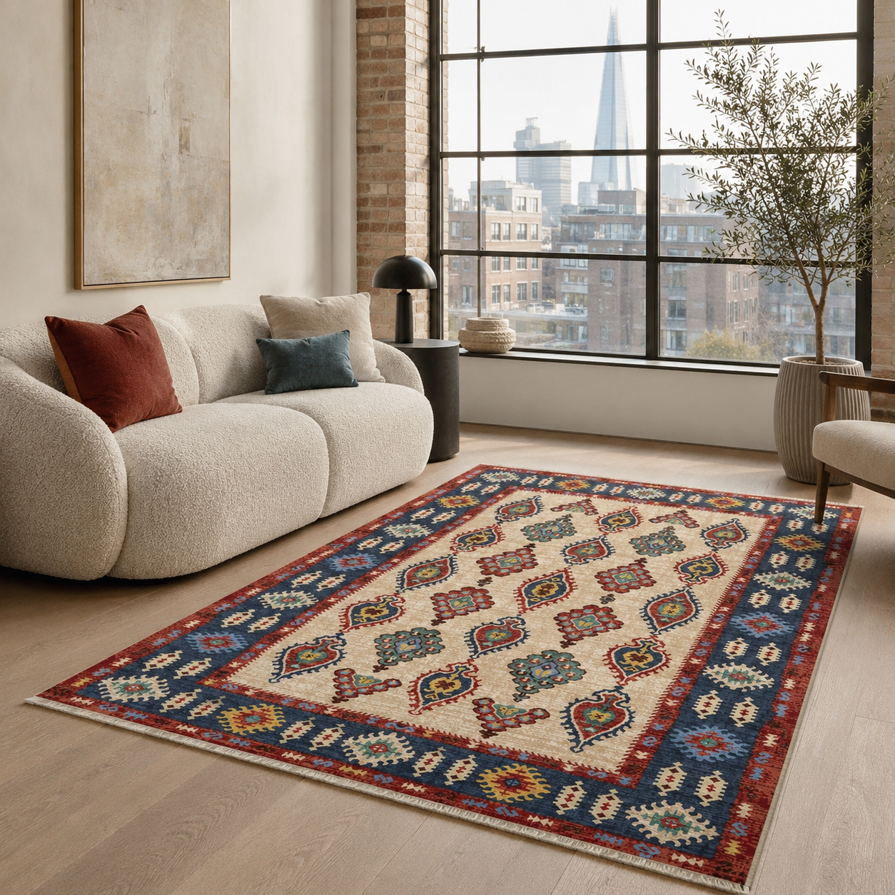 RW7071 washable chenille rug texture and pattern detail