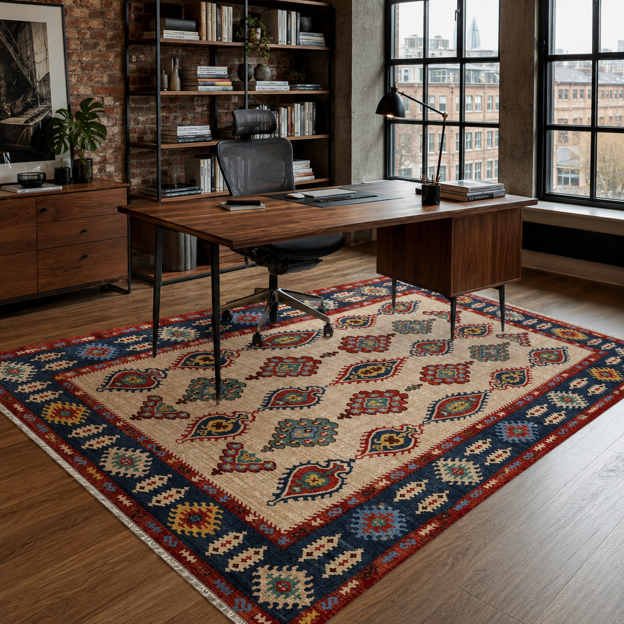 RW7071 washable chenille rug texture and pattern detail