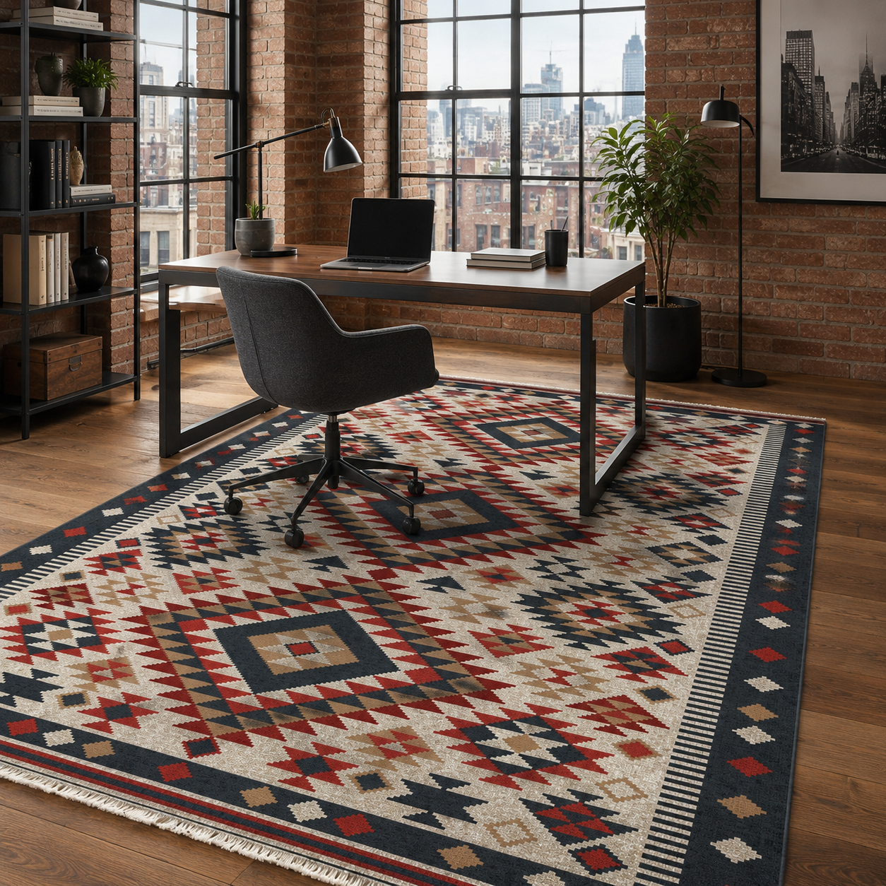 RW7072 washable chenille rug texture and pattern detail