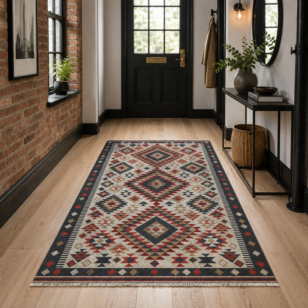 RW7072 washable chenille rug texture and pattern detail