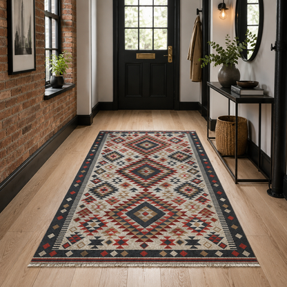 RW7072 washable chenille rug texture and pattern detail
