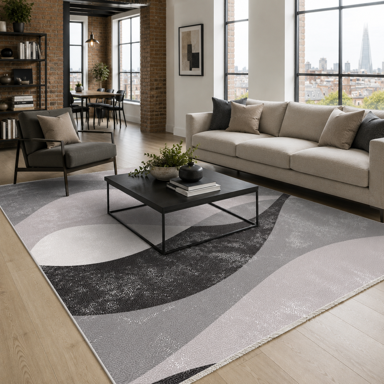 RW7073 washable chenille rug texture and pattern detail