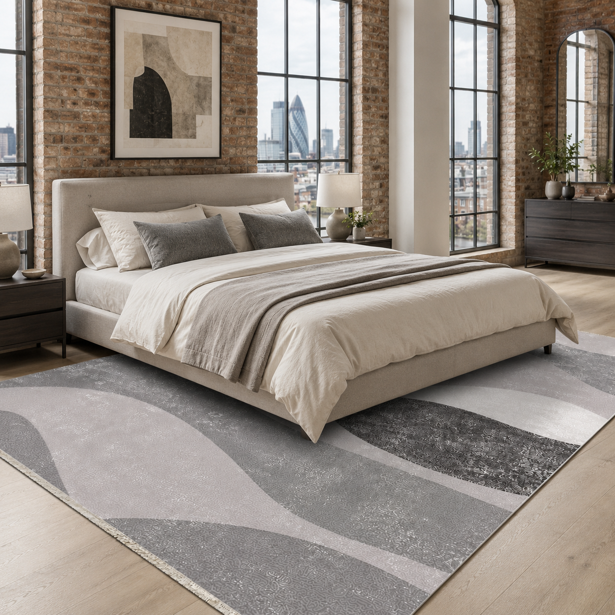 RW7073 washable chenille rug texture and pattern detail