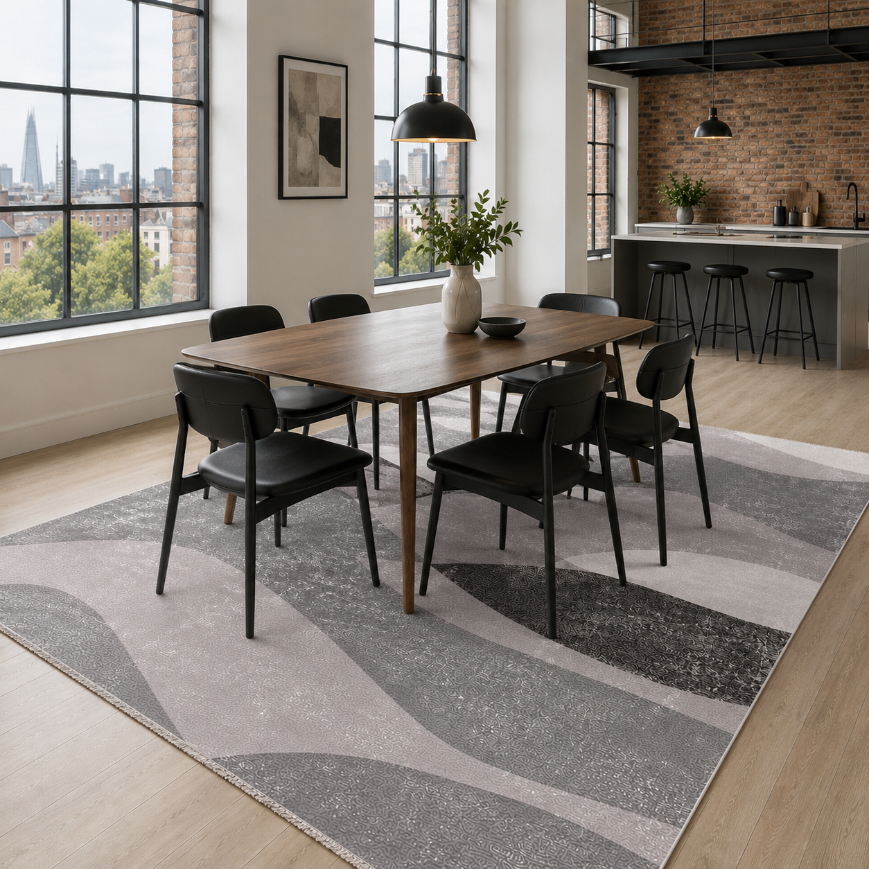 RW7073 washable chenille rug texture and pattern detail