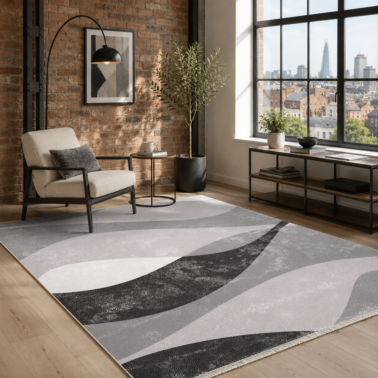 RW7073 washable chenille rug texture and pattern detail