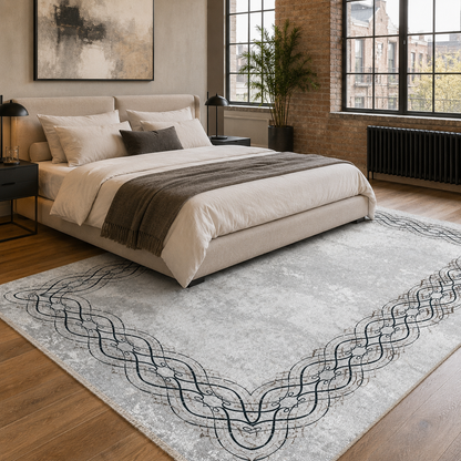 RW7075 washable chenille rug texture and pattern detail