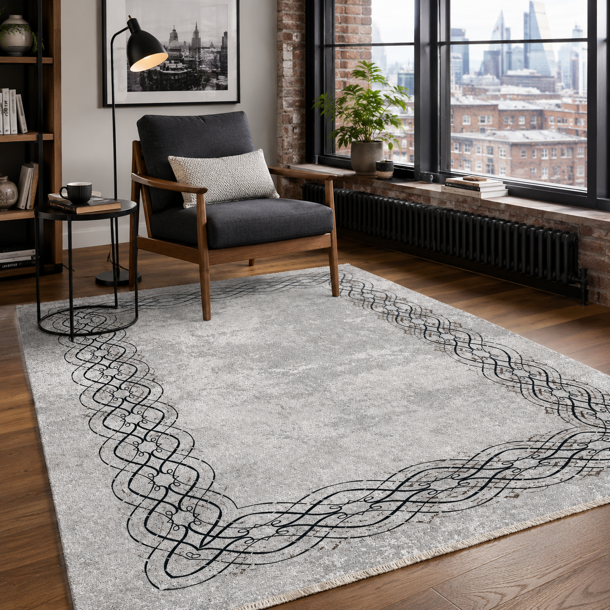 RW7075 washable chenille rug texture and pattern detail