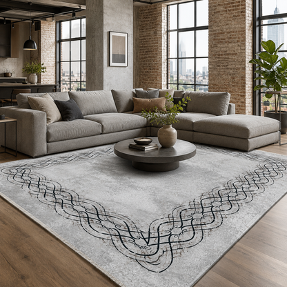 RW7075 washable chenille rug texture and pattern detail