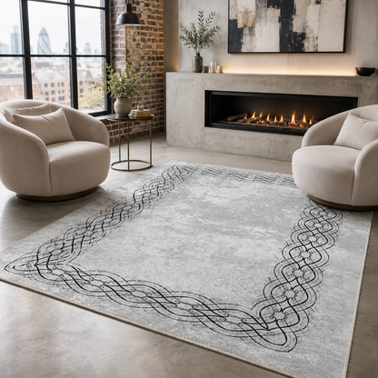 RW7075 washable chenille rug texture and pattern detail