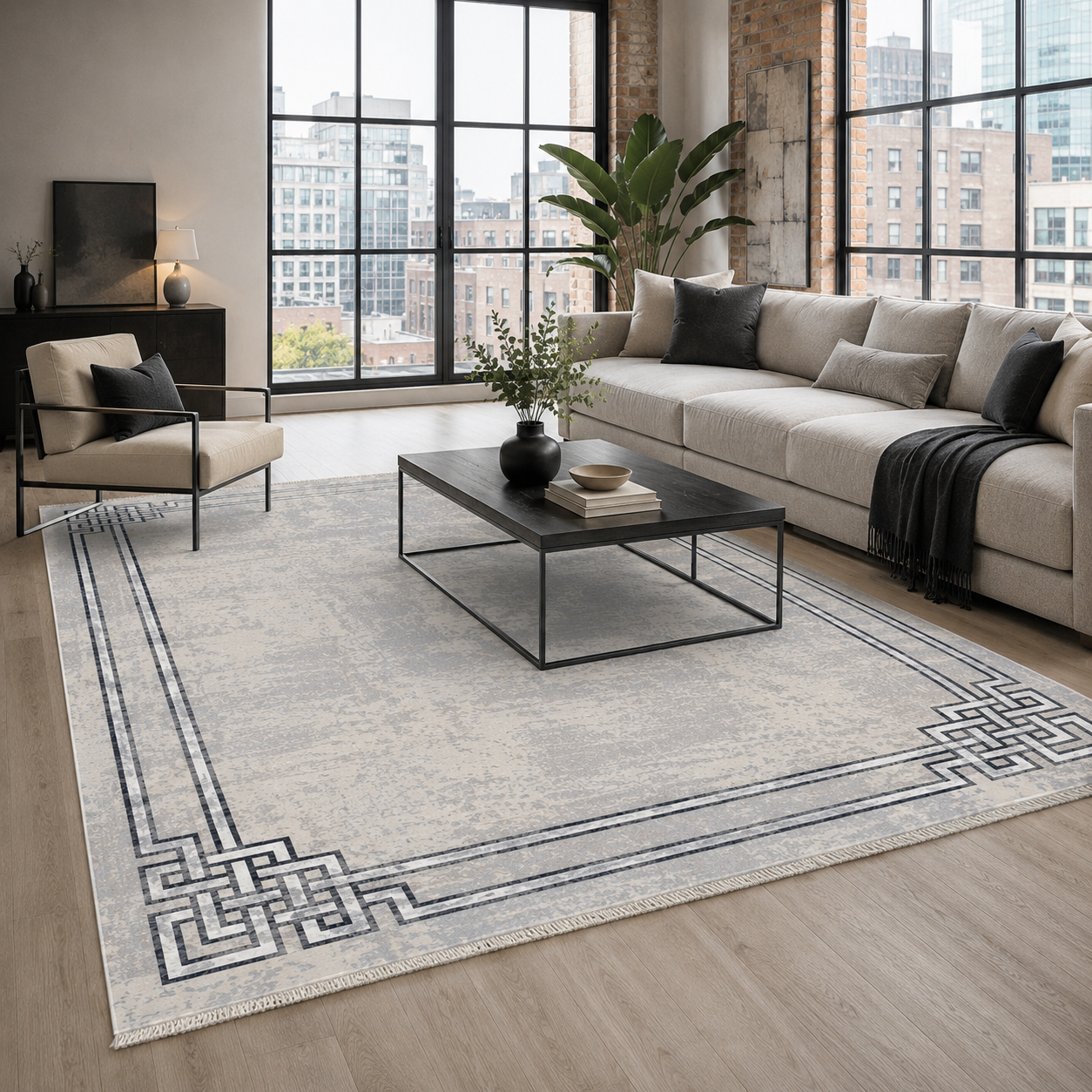 RW7076 washable chenille rug texture and pattern detail