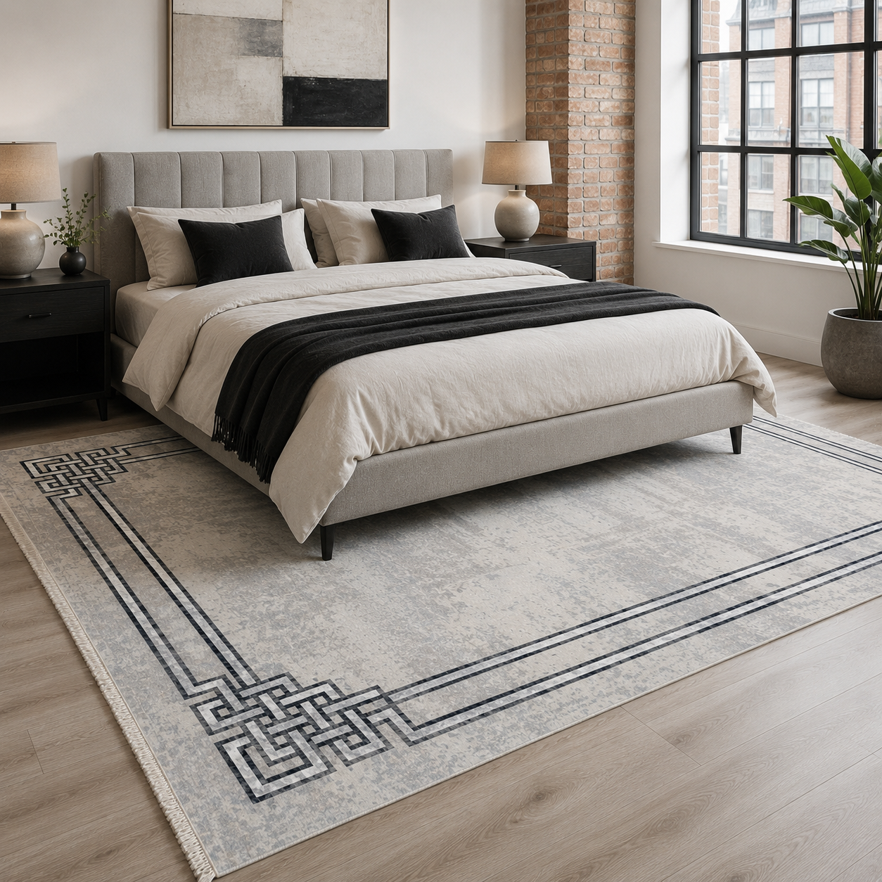 RW7076 washable chenille rug texture and pattern detail