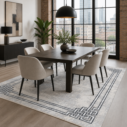 RW7076 washable chenille rug texture and pattern detail