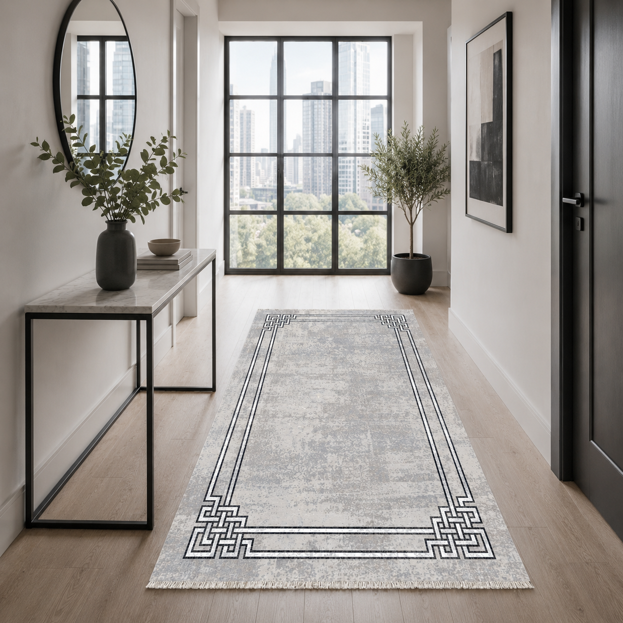 RW7076 washable chenille rug texture and pattern detail