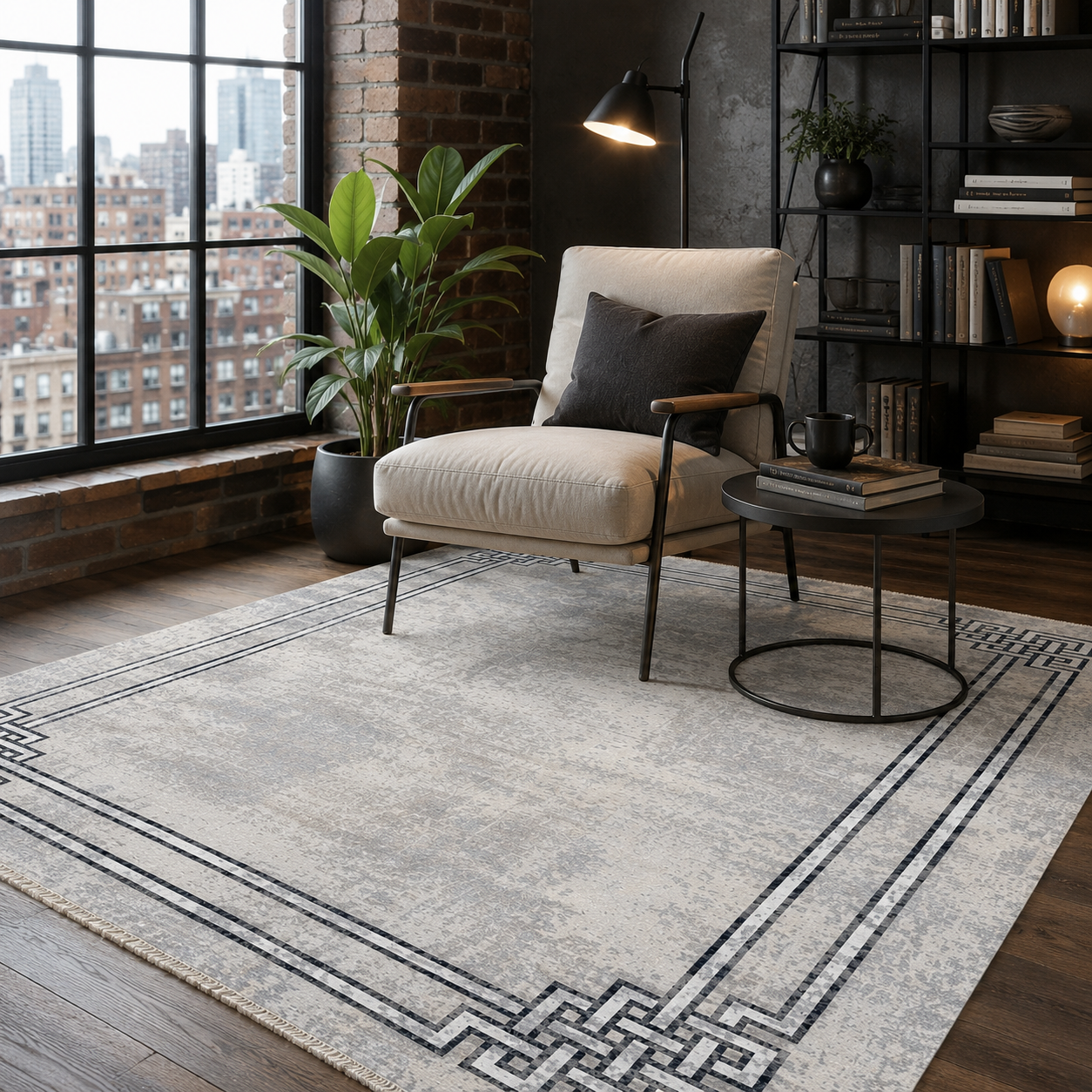 RW7076 washable chenille rug texture and pattern detail