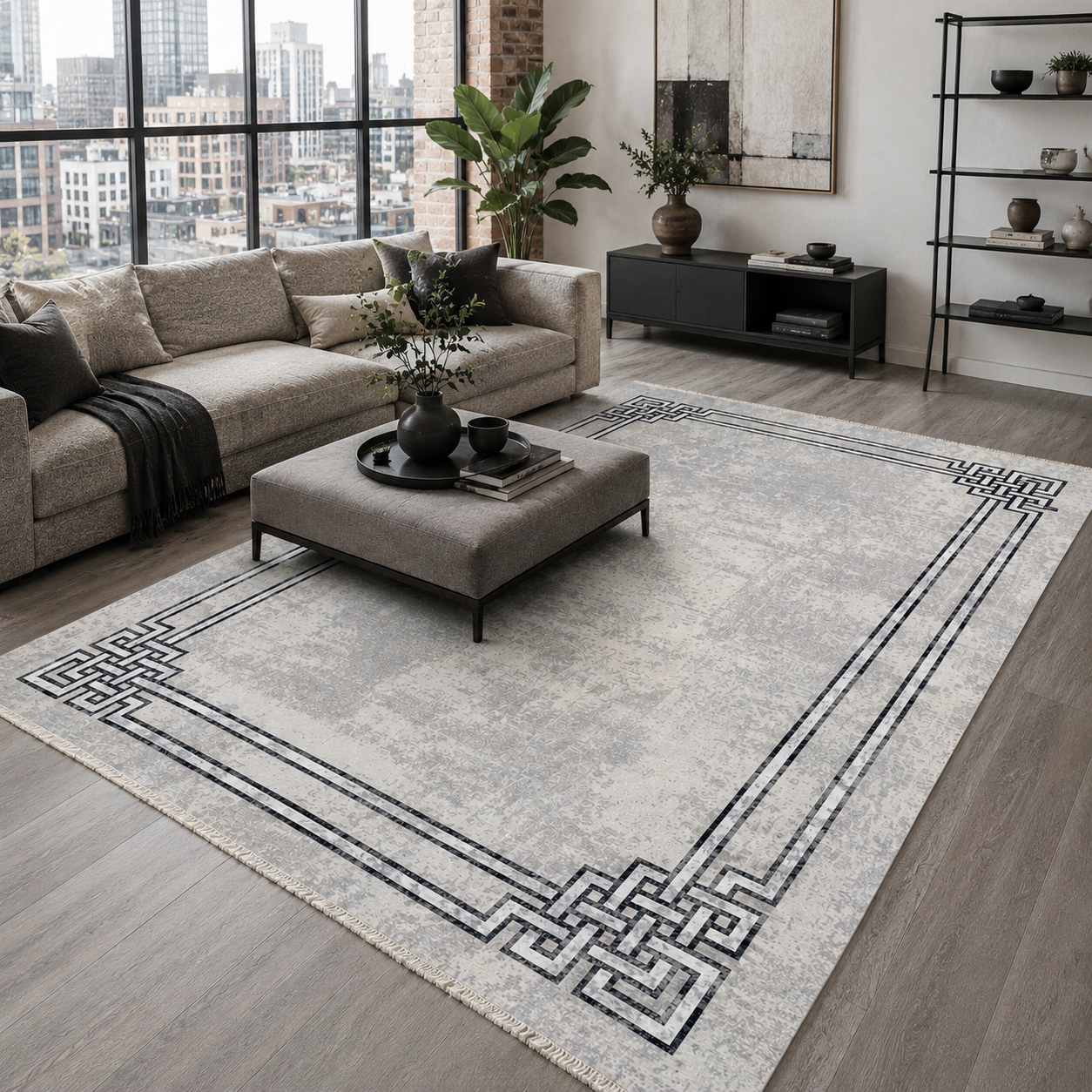 RW7076 washable chenille rug texture and pattern detail