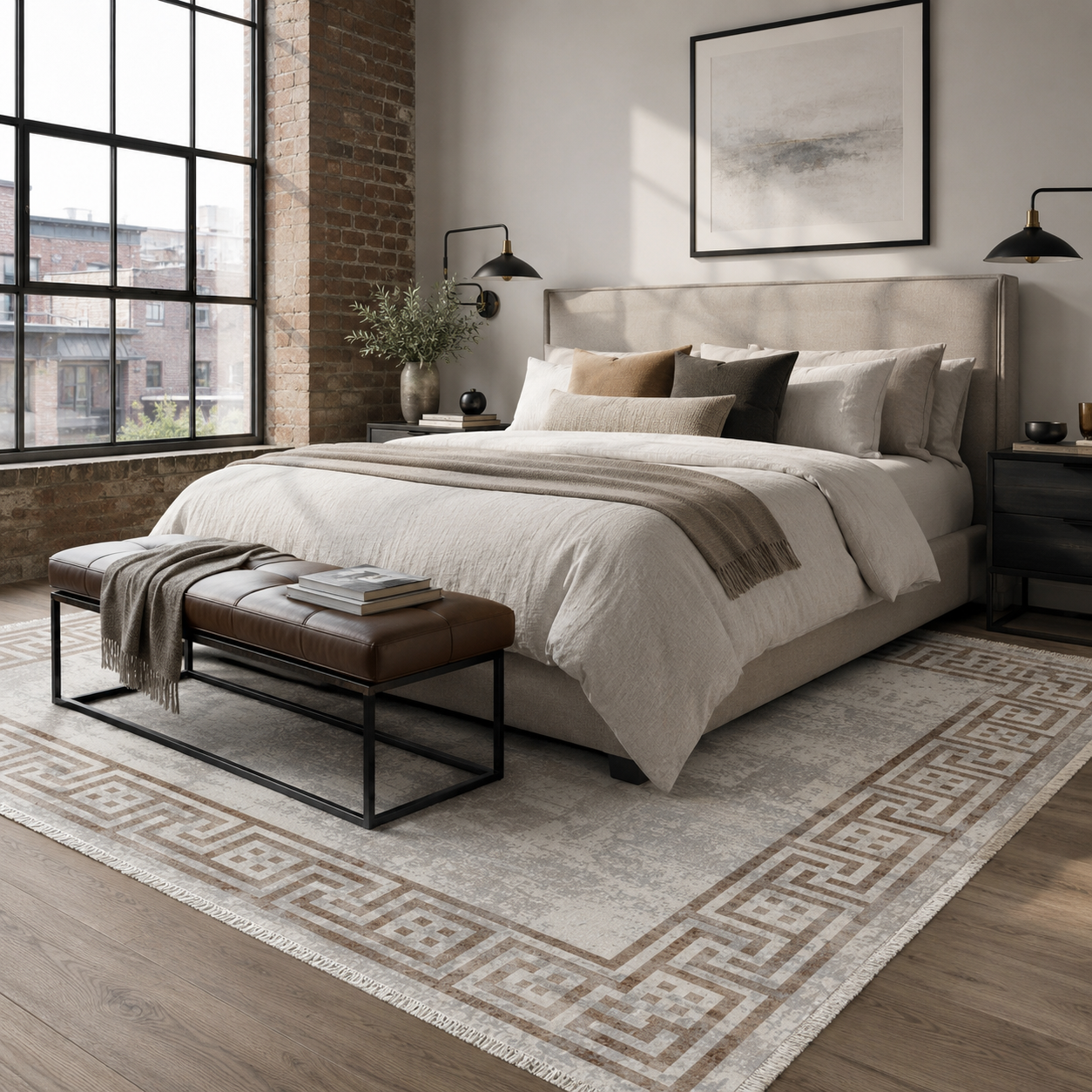 RW7077 washable chenille rug texture and pattern detail