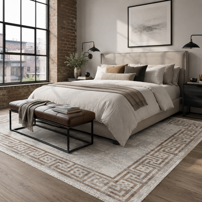 RW7077 washable chenille rug texture and pattern detail
