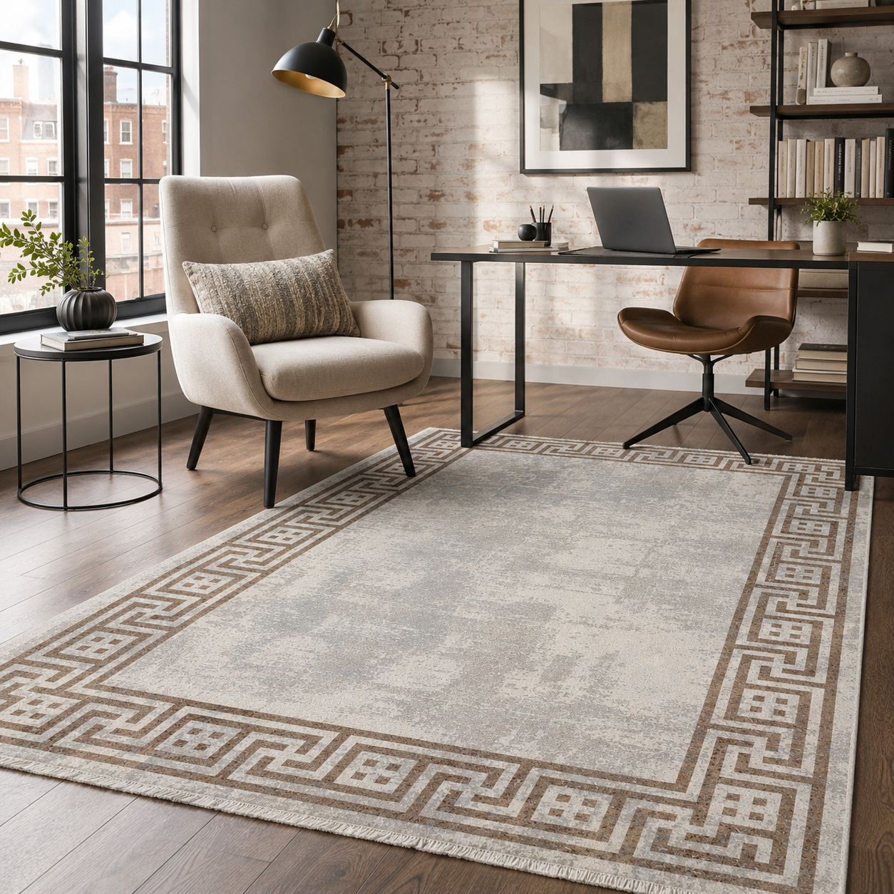 RW7077 washable chenille rug texture and pattern detail