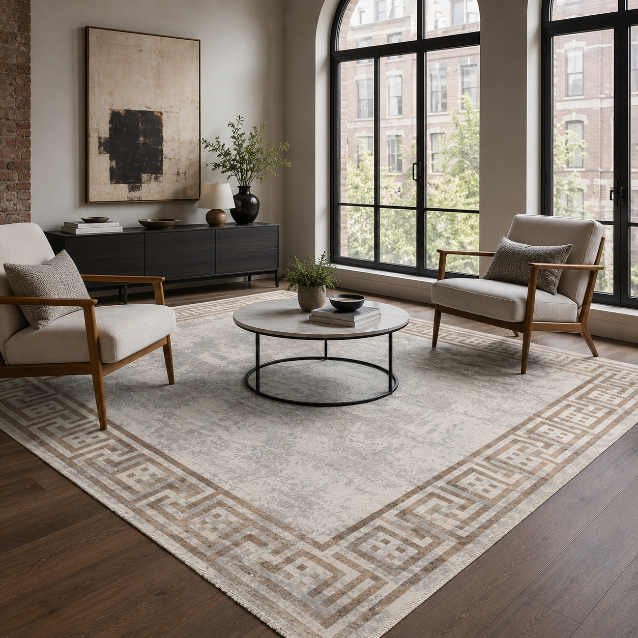 RW7077 washable chenille rug texture and pattern detail