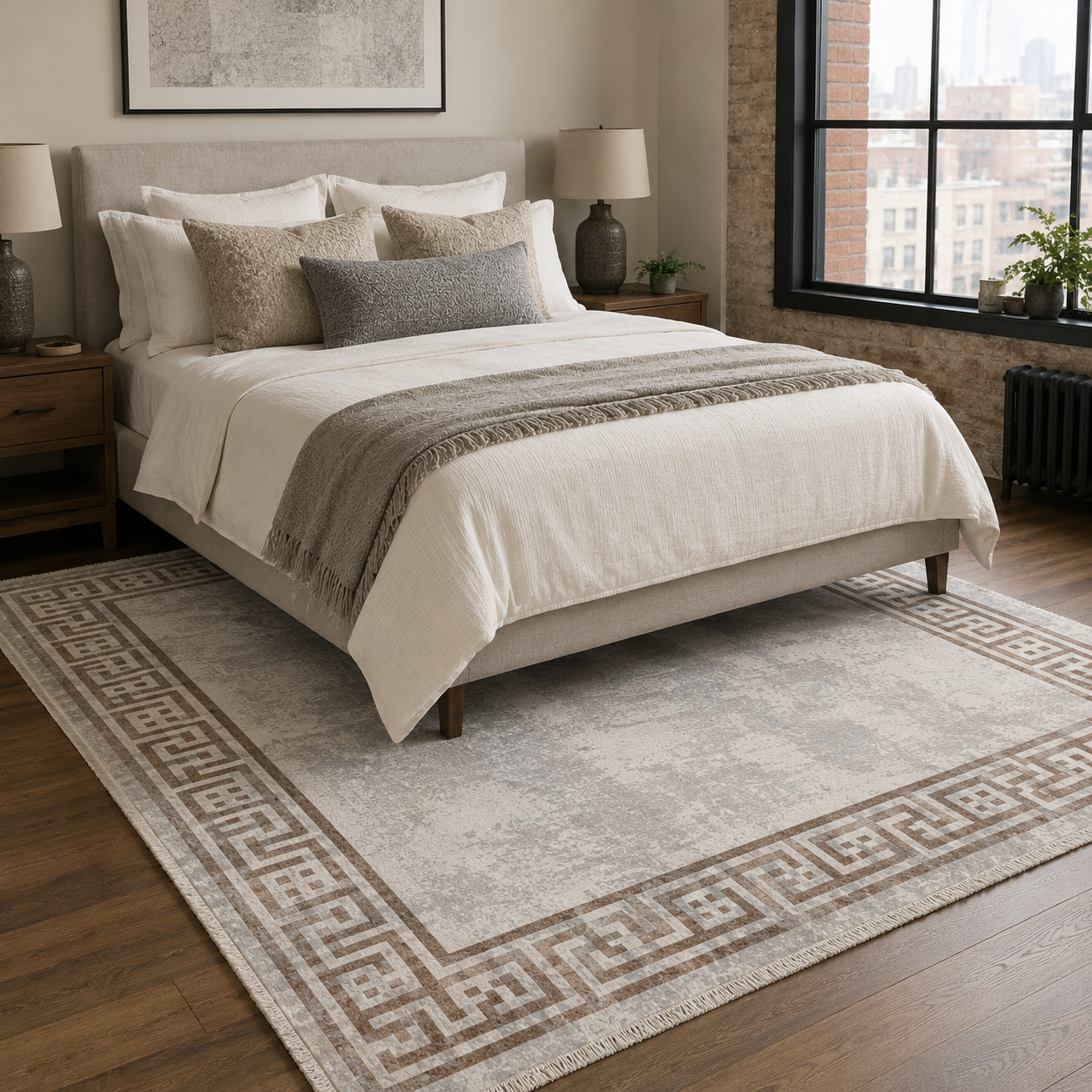 RW7077 washable chenille rug texture and pattern detail