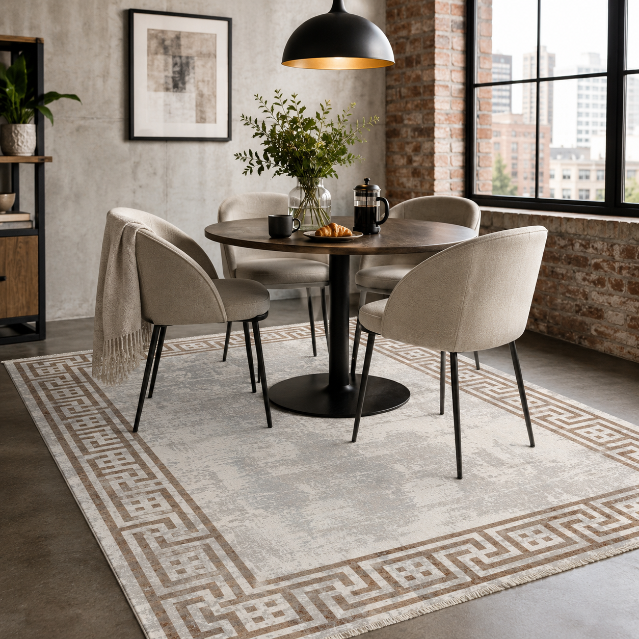 RW7077 washable chenille rug texture and pattern detail