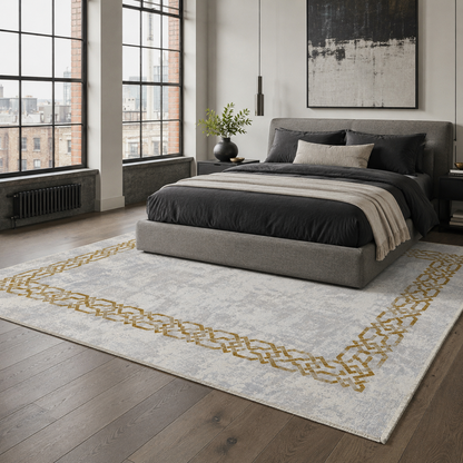 RW7078 washable chenille rug texture and pattern detail