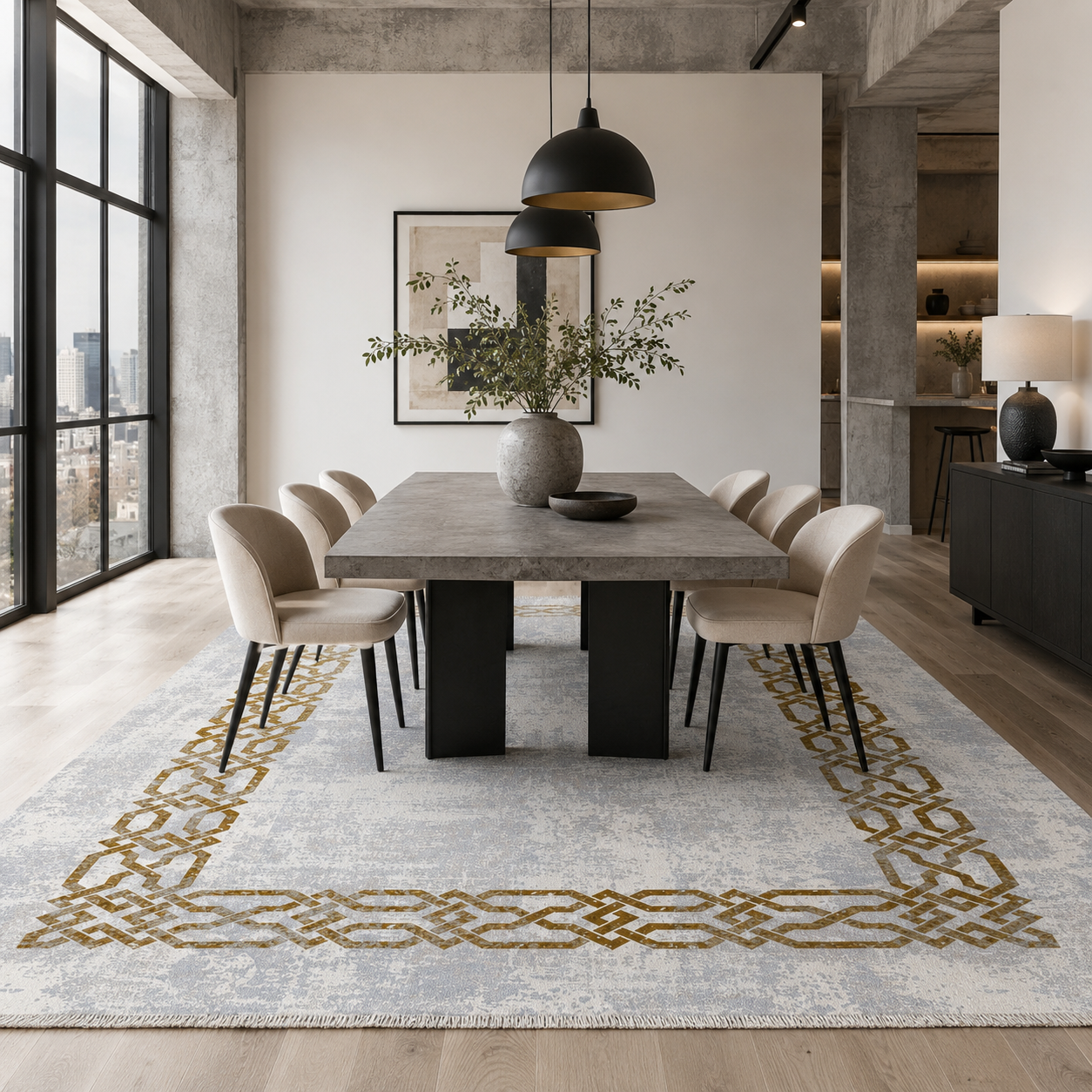 RW7078 washable chenille rug texture and pattern detail