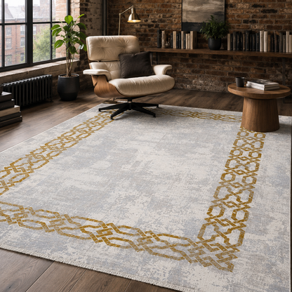 RW7078 washable chenille rug texture and pattern detail