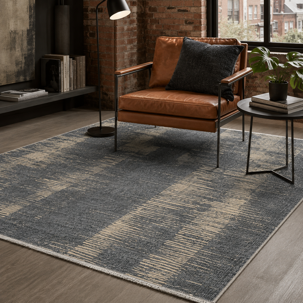 RW7079 washable chenille rug texture and pattern detail