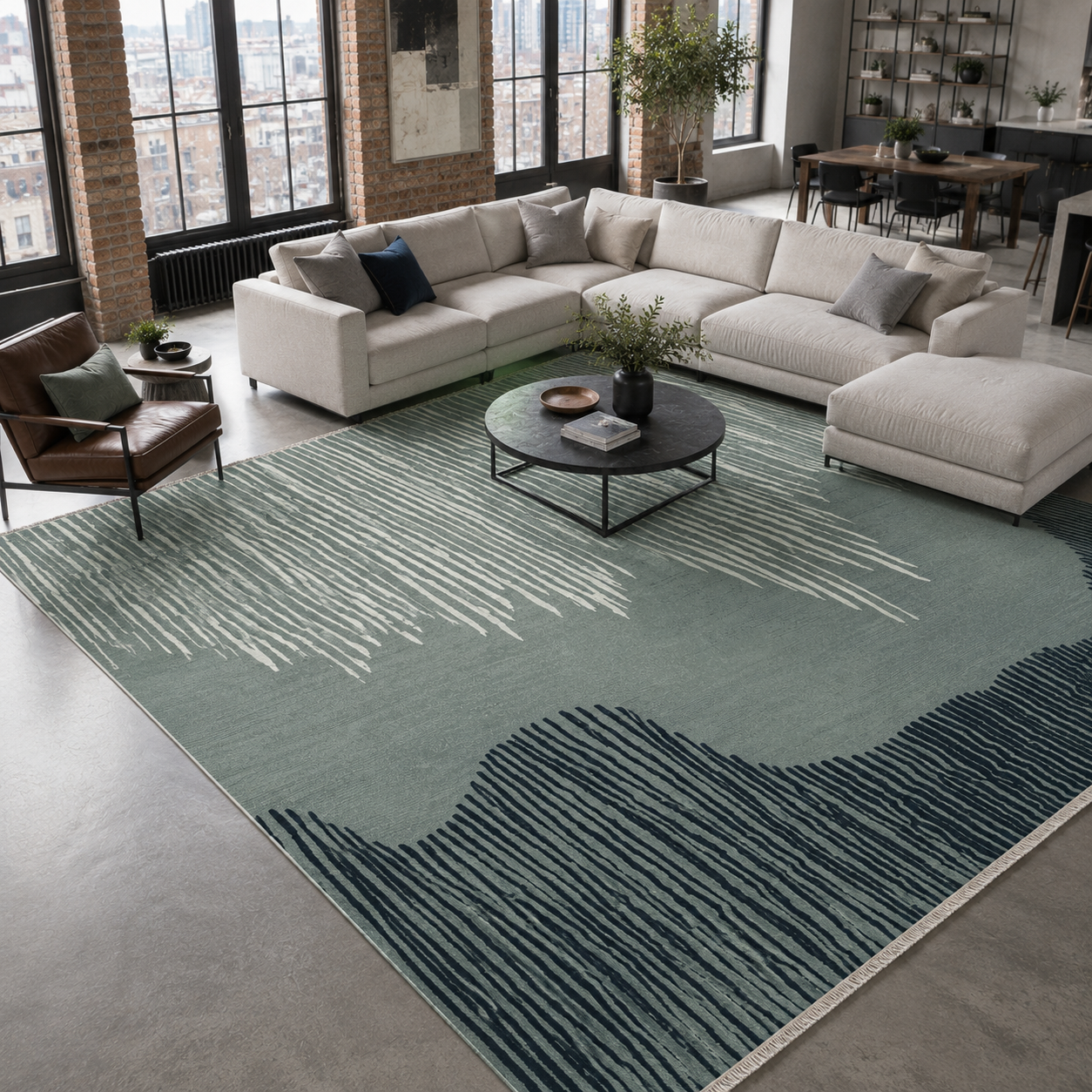 RW7081 washable chenille rug texture and pattern detail