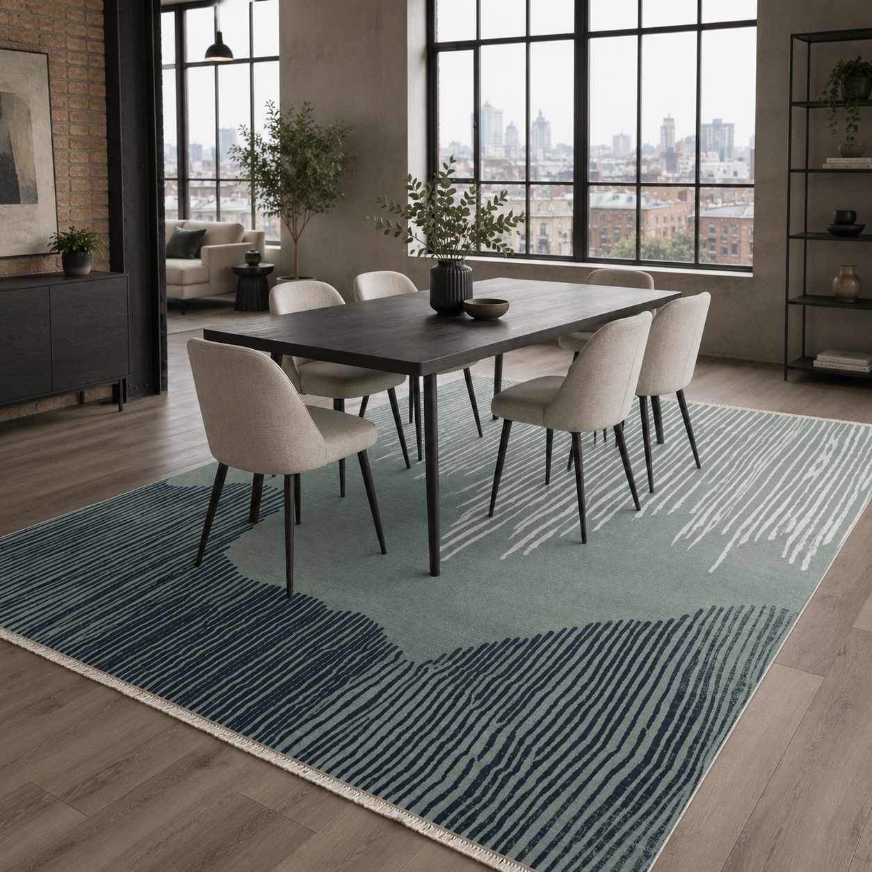 RW7081 washable chenille rug texture and pattern detail