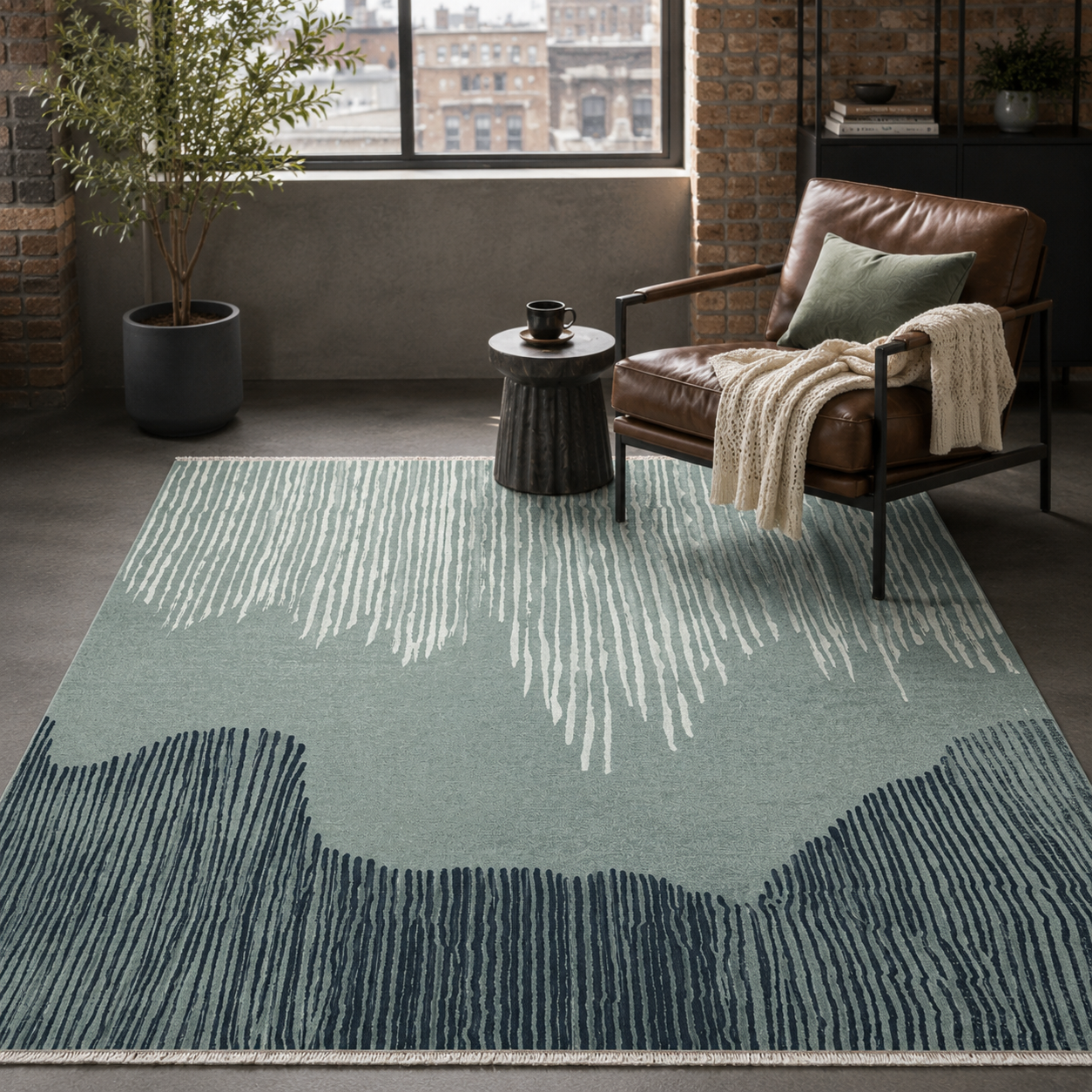 RW7081 washable chenille rug texture and pattern detail