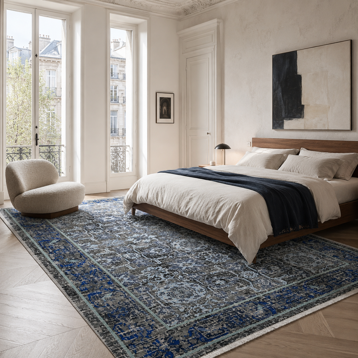 RW7082 washable chenille rug texture and pattern detail