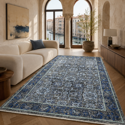 RW7082 washable chenille rug texture and pattern detail