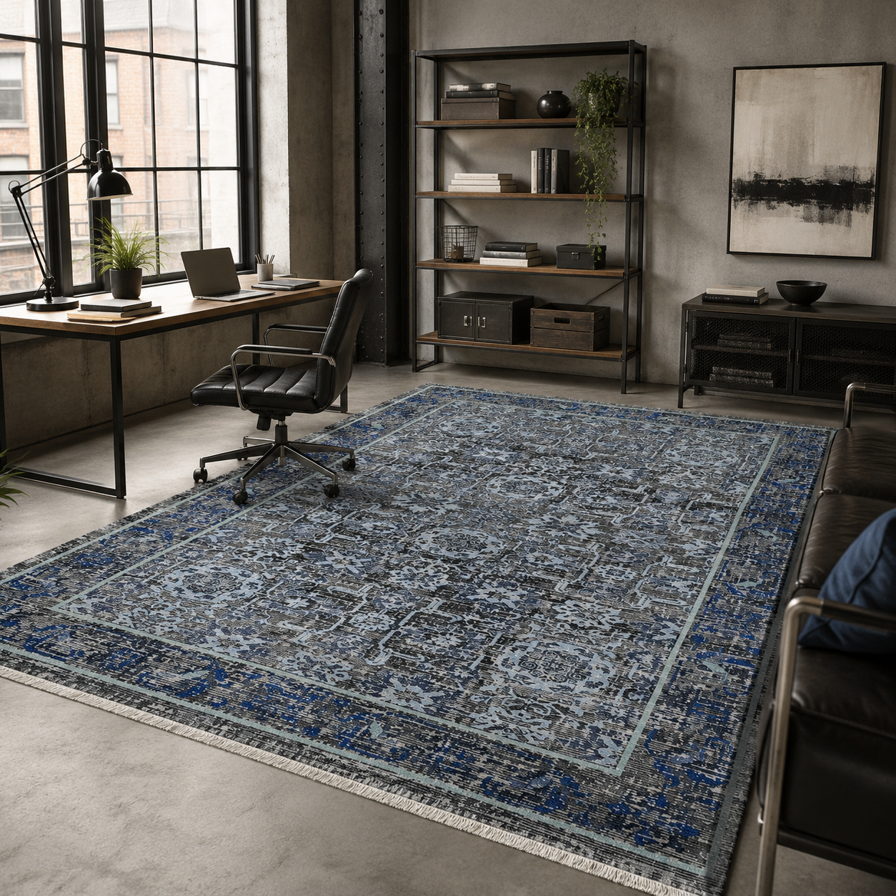 RW7082 washable chenille rug texture and pattern detail