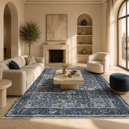RW7082 washable chenille rug texture and pattern detail