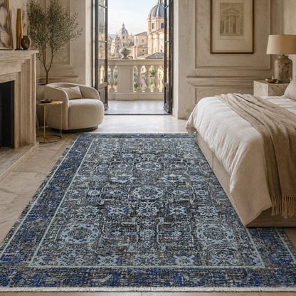 RW7082 washable chenille rug texture and pattern detail