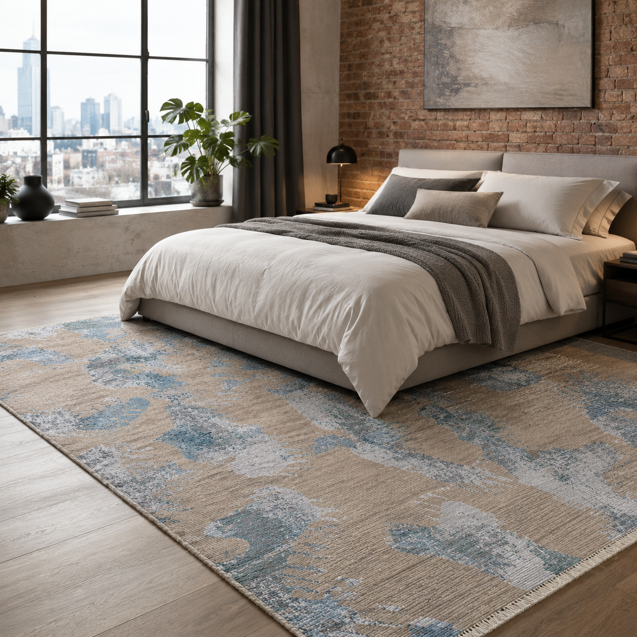 RW7083 washable chenille rug texture and pattern detail